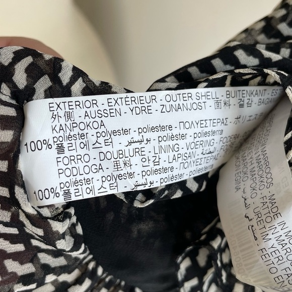 ZARA Sheer Gathered Puff Sleeve Mini Dress size M - Picture 8 of 9